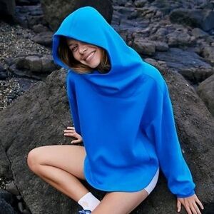Women's Blue Oversized Hoodie Sweatshirt